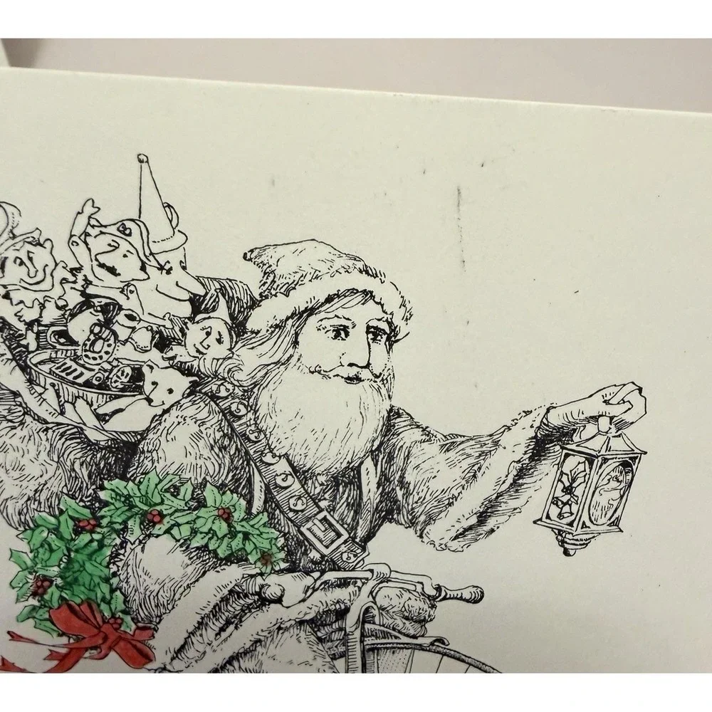 Artist Original Print Christmas Card Signed Lot 10 Hand Tinted VTG Regency